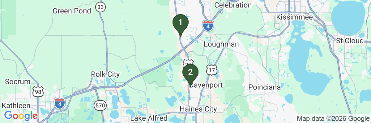 Map showing facility locations