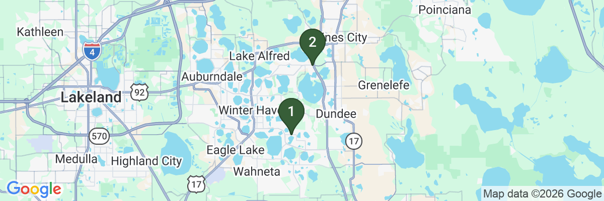 Map showing facility locations