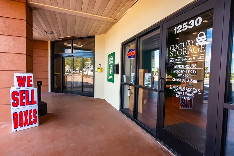 Front door exterior entrance of storage facility 