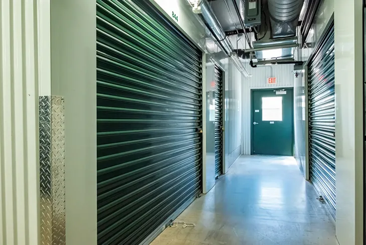 Interior of a storage unit inside of a storage facility