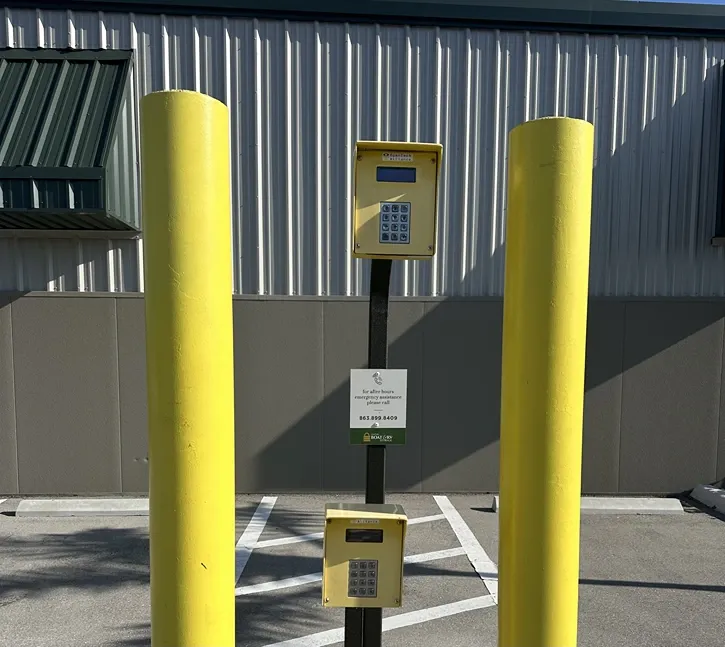 Up close of gate keypad Century Boat & RV- Punta Gorda