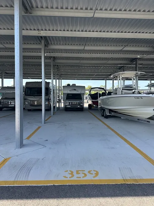 Convenient drive-in storage for vehicles, campers, boats, RV, trucks at Century Storage Punta Gorda