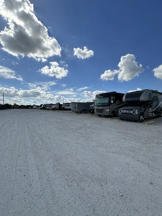 Spacious storage options for vehicles and RVs, including drive-up units at Century Storage Riverview.