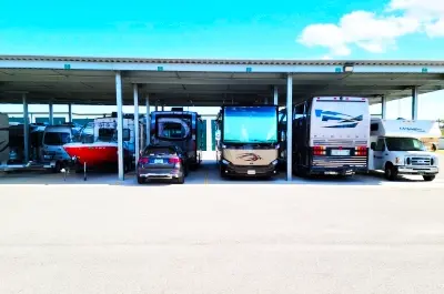 Secure outdoor storage spaces for vehicles and RVs with easy access Davenport