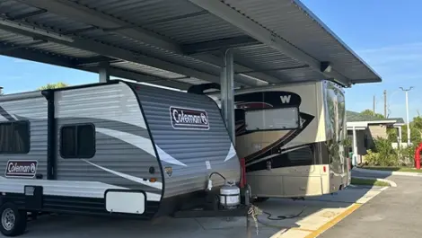 Century Boat & RV- Punta Gorda, Dedicated spaces for RVs, boats, and oversized storage needs in a gated lot.